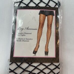 Leg Avenue Spandex Diamond Net Tights OS Wt 90 - 165lbs NWT